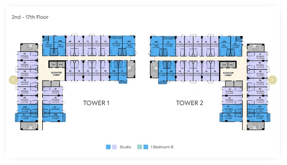 Paseo Grove Floor Plan 2nd - 17th Floor