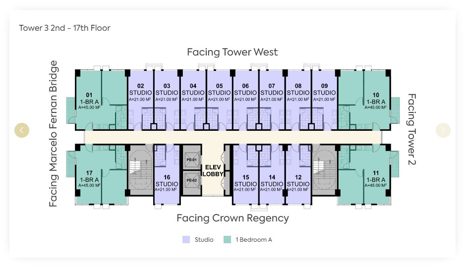 Paseo Grove Floor Plan Tower 3 2nd - 17th Floor